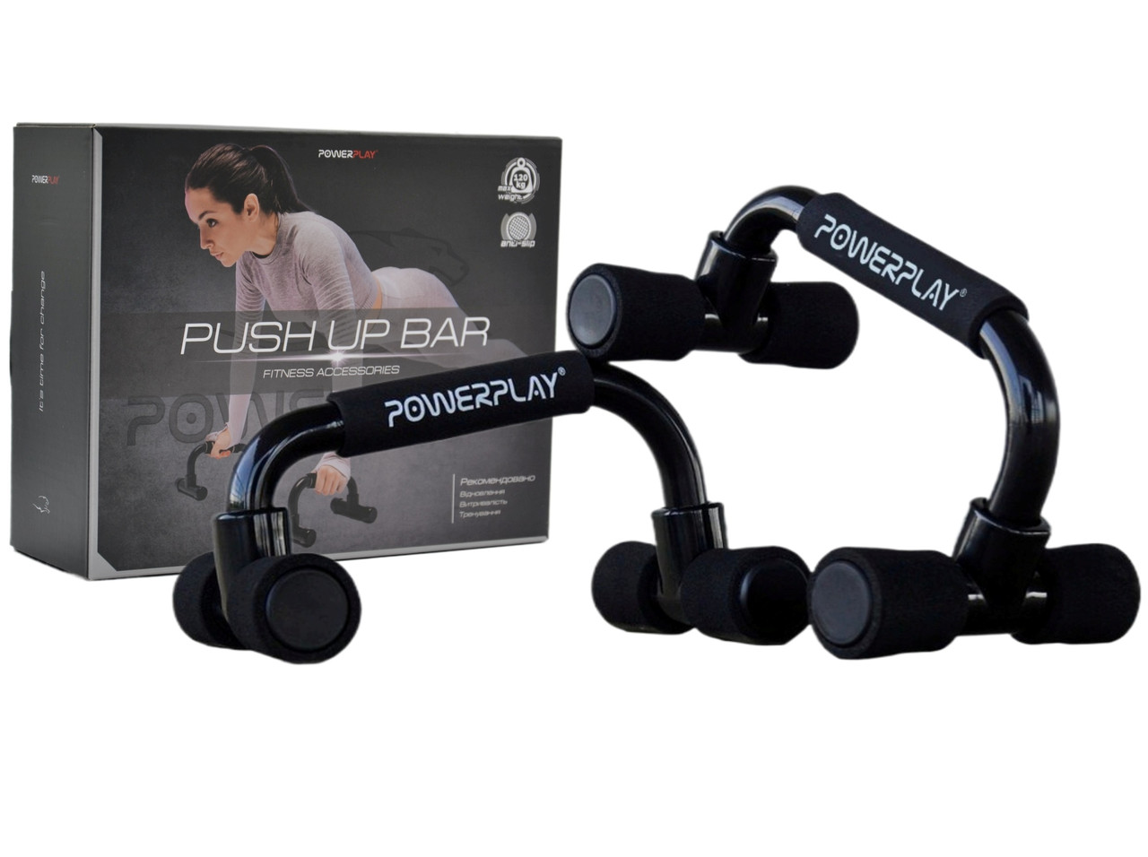 Упори для віджимань PowerPlay 4316 Push Up Bars пластикові (Скошені), фото 1