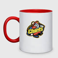 Чашка с принтом двухцветная «Peoria chiefs - baseball team»