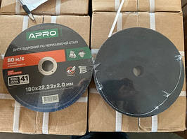 Диск відрізний за неіржавкою сталі (INOX) 180х2.0х22.2 мм (5 шт.) APRO