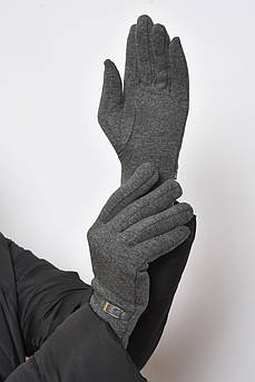 Рукавички жіночі на хутрі темно-сірого кольору розмір 7,5 165084M