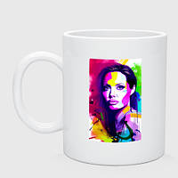 Чашка с принтом керамическая «Анджелина Джоли - знаменитая актриса»