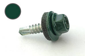 Саморіз покрівельний 4,8*19 DIN 7504K RAL 6005 для металу (ящ. 2400 шт.) (колір — зелений мох) APRO