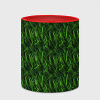 Чашка с принтом «Сочный узор из зеленой травки»
