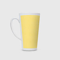 Чашка с принтом Латте «Текстурированный лимонно-желтый однотонный»