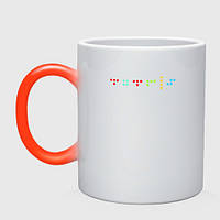 Чашка с принтом хамелеон «Минималистичный дизайн с названием игры Тетрис»