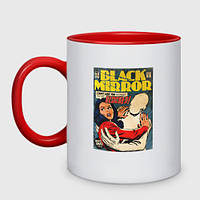 Чашка с принтом двухцветная «Белое рождество - Черное зеркало: комикс обложка»