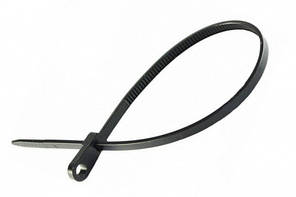 Стяжка кабельна з кріпленням 5x200 чорна (пач 100 шт.) APRO