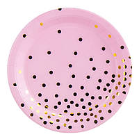 Набор тарелок "Горошинки", 10 шт, розовый, 18 см
