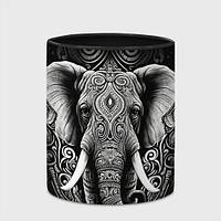 Чашка с принтом «Индийский слон с узорами»
