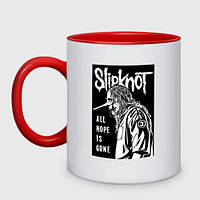 Чашка с принтом двухцветная «Slipknot - hope is gone»
