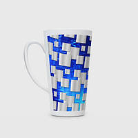 Чашка с принтом Латте «Стальные квадраты»