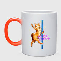 Чашка з принтом хамелеон «Оледенс кіт стрип пластику на жердині»