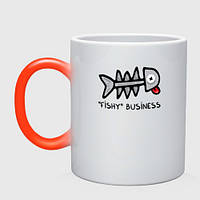 Чашка с принтом хамелеон «Подозрительный бизнес»
