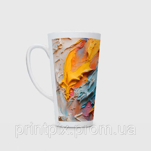 Чашка з принтом Лате «Абстрактний живопис акрилом»