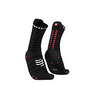 Високотехнологічні бігові безшовні шкарпетки Compressport Pro Racing Socks V4.0 Ultralight Run High, Black/Red,  T4 (45-48)