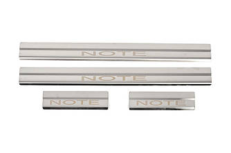 Накладки на пороги (4 шт, нерж) для Nissan Note 2013-2024 рр