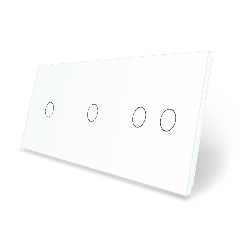 Сенсорна панель для вимикача 4 сенсори (1-1-2) Livolo біле скло (C7-C1/C1/C2-11)