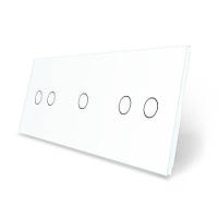 Сенсорна панель для вимикача 5 сенсорів (2-1-2) Livolo біле скло (C7-C2/C1/C2-11)
