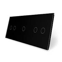 Сенсорна панель для вимикача 5 сенсорів (2-1-2) Livolo чорний скло (C7-C2/C1/C2-12)