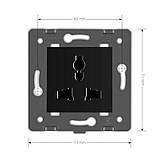 Механізм універсальна розетка 12 стандартів в 1 Livolo чорний (VL-FCT22 16A-2BP), фото 5