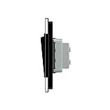 Одноклавішний прохідний вимикач Livolo чорний скло (VL-C7K1S-12), фото 5