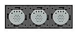 Безконтактний вимикач 3 сенсори (1-1-1) Livolo чорний скло (VL-C701/C701/C701-PRO-12), фото 4