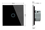 Безшумний сенсорний вимикач 1 сенсор Livolo чорний скло (VL-C701Q-12), фото 2