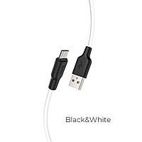 Кабель HOCO X21 Plus USB to Micro 2.4A, 1m, silicone, silicone connectors, Black+White