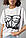 Жіноча футболка з принтом у формі корсета — білий колір, L (є розміри), фото 4