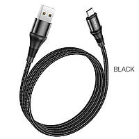 Кабель HOCO X50 USB to Micro 2.4A, 1m, nylon, aluminum connectors, Black