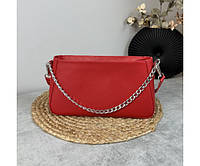 Женская кожаная сумочка, Стильная сумка из натуральной кожи, Маленькая красная сумка на плече