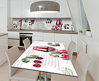 Наклейка 3Д виниловая на стол Zatarga «Вишнёвый компот» 600х1200 мм для домов, квартир, столо LW, код: 6508878