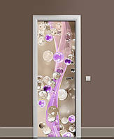 Наклейка на дверь Zatarga «Стеклянные капли» 650х2000 мм виниловая 3Д наклейка декор самоклея LW, код: 6441414