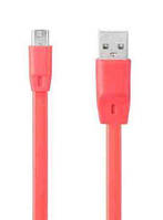 Заряднее устройство адаптер для мобильного телефона USB Cable Optima Flat Speed MicroUSB (C-014) Red