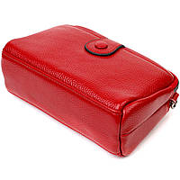 Яркая сумка-клатч в стильном дизайне из натуральной кожи 22125 Vintage Красная Отличное качество