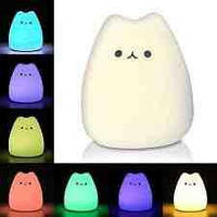 Ночник Ночной светильник Little Cat Silicone LED Light Multicolors