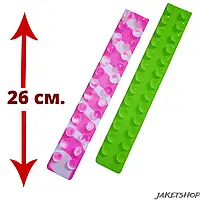 Набор игрушки антистресс Сквидопоп силиконовая лента с липучками Masyasha 2 шт, 26 см розовый и салатовый