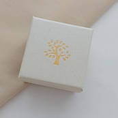 Коробочка для каблучки або сережок прямокутна картонна кремова