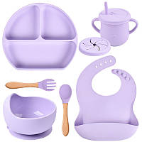 Набір силіконового посуду 2Life Y2 6 предметів Фіолетовий (v-11130) PP, код: 8216376