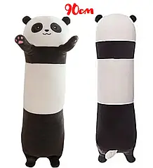 М'яка плюшева іграшка із серії Кіт батон подушка обіймашка Панда Masyasha Колір Чорно-білий 90см KB-K90