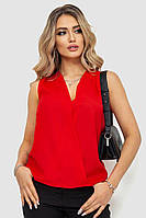 Блуза без рукавов шифон, цвет красный, 244R061 XS, XS, 42