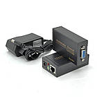 Активний подовжувач VGA сигналу до 100m по витій парі Cat5e/6e, 1080P, Black, BOX