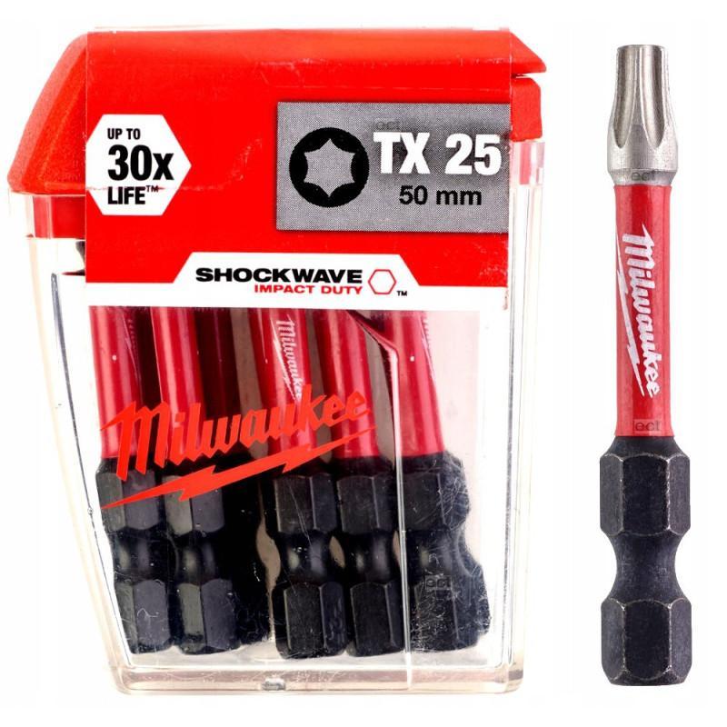 Набір біт TX25 50 мм 10 шт. Milwaukee SHOCKWAVE 4932430882