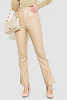 Штаны женские из екокожи, цвет светло-бежевый, 186R5956 XL, XL, 50