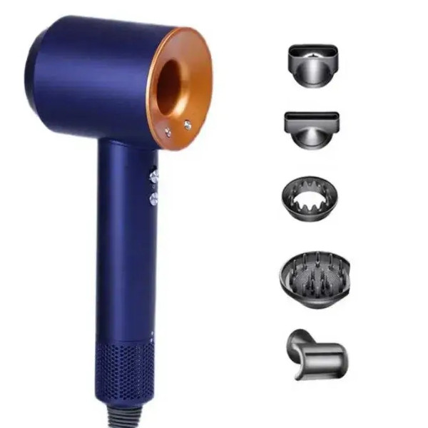 Фен-стайлер для волосся 5 насадок 5в1 1600Вт Super Hair Dryer Fan Синій, фото 1