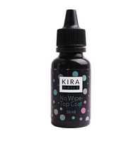 Kira Nails Rubber No Wipe Top Coat - топ, закріплювач для гель лаку без липкого шару, 30 мл