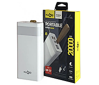 Павербанк KLGO з ліхтарем 20000 mAh PORTABLE POWERBANK KP-77 k/kn