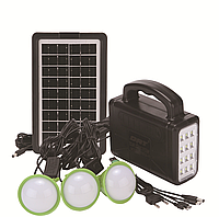 Портативная солнечная автономная система Solar Light DT-9006 5В Power Bank Фонарь влагозащищенный k/kn