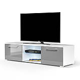 Комод підлоговий для телевізора з підсвіткою в спальню, тумба з двома дверцятами, фото 4