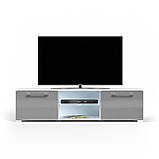 Комод підлоговий для телевізора з підсвіткою в спальню, тумба з двома дверцятами, фото 6